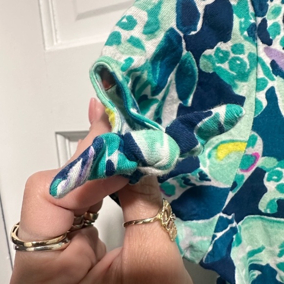 Lilly Pulitzer Girls Beacon T-Shirt Romper Tidal Wave In The Details size XL - Picture 6 of 7